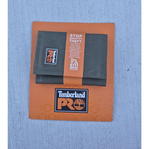 Timberland Pro Men's Trifold Wallet Olive Green - Picture 1 of 4
